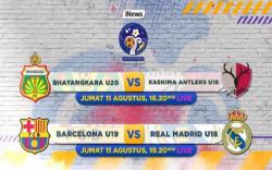 Meniti Impian Juara! FC Barcelona U-19 vs Real Madrid U-18 dan Bhayangkara FC vs Kashima Antlers di IYC 2023, LIVE di iNews