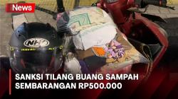 Petugas Tilang Pelaku Buang Sampah Sembarangan di Cilandak
