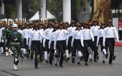 Suasana Gladi Kotor Upacara Peringatan Detik-Detik Proklamasi Kemerdekaan ke-78 RI