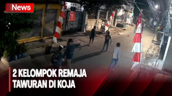 Bikin Resah Warga! Aksi 2 Kelompok Remaja di Koja Terlibat Tawuran Terekam CCTV