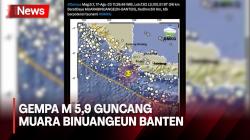 Gempa M5,9 Guncang Muara Binuangeun Banten Dirasakan Sampai ke Bogor