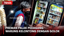 Terekam CCTV, Preman Palak Pedagang Warung Kelontong dengan Golok di Bandung<