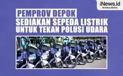 Infografis Pemkot Depok Tekan Polusi Udara dengan Sepeda Listrik 
