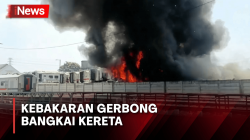 Kebakaran Hebat 9 Gerbong Bangkai Kereta, PT KAI DOAP 2 Bandung Minta Maaf