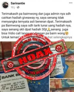 Nama Baim Wong Dicatut untuk Hadiah Giveaway, Polisi Minta Warga Waspada