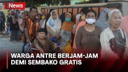 Ratusan Warga Cilacap Rela Antre Berjam-jam demi Sembako Gratis