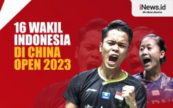 Infografis Daftar 16 Wakil Indonesia di China Open 2023