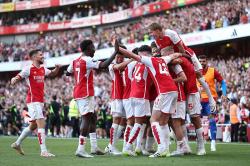 Selebrasi Pemain Arsenal Bungkam Manchester United 3-1