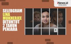 Infografis Selebgram Lina Mukherjee Dituntut 2 Tahun Penjara