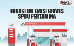 Infografis Lokasi dan Tanggal Uji Emisi Gratis SPBU Pertamina