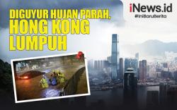 Infografis Diguyur Hujan Parah, Hong Kong Lumpuh