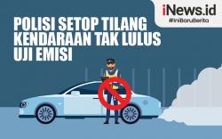 Infografis Polisi Setop Tilang Kendaraan Tak Lulus Uji Emisi