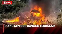 Minibus Hantam Truk Bermuatan Karet, Sopirnya Tewas Terbakar
