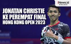 Infografis Jonatan Christie  ke Perempat Final Hong Kong Open 2023