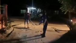 Ular Piton Masuk Rumah Warga di Palangka Raya, Serang Petugas saat Dievakuasi<