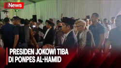  Presiden Jokowi Tiba di Ponpes Al-Hamid, Disambut Gema Selawat Badar <