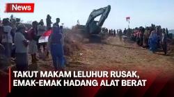 Takut Makam Leluhurnya Rusak, Puluhan Emak-Emak Hadang Alat Berat di Probolinggo