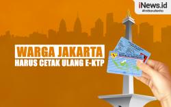 Infografis Ibu Kota Pindah, Warga Jakarta Harus Cetak Ulang e-KTP