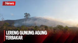 Lereng Gunung Agung Terbakar, Pemadaman Sulit karena di Ketinggian 2.600 MDPL