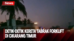  Kereta Api Tabrak Forklift di Cikarang Timur Gegara Roda Tersangkut Bantalan Rel