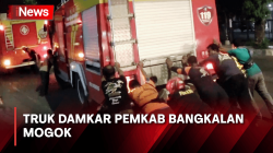 Truk Damkar Pemkab Bangkalan Mogok di Lokasi Usai Padamkan Kebakaran