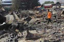 Sisa Kebakaran 124 Rumah Semi Permanen di Kebayoran Lama Jakarta