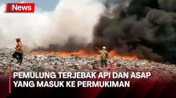 Pemulung Terjebak Api dan Asap Penuhi Permukiman akibat Kebakaran TPA Jatibarang