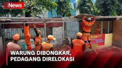 Pembangunan Taman Pejambon, Belasan Warung Dibongkar dan Pedagang Direlokasi