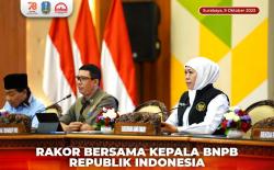 Gubernur Jatim Rakor bersama Kepala BNPB, Tegaskan Pentingnya Mitigasi Bencana