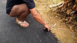 Viral Proyek Aspal Jalan Desa di Kendal Ambyar saat Diremas