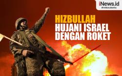 Infografis Hizbullah Hujani Israel dengan Roket