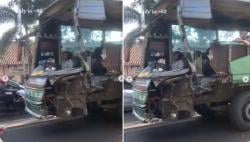 Viral Bus Ringsek Masih Bisa Berjalan, Netizen: Kalau Jalannya Malam Dikira Bus Hantu