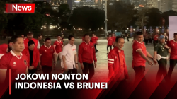 Jokowi Saksikan Pertandingan Indonesia vs Brunei Darussalam di GBK
