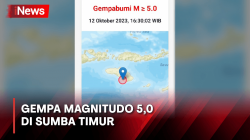 Karera Sumba Timur Diguncang Gempa Magnitudo 5,0