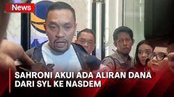 NasDem Jelaskan Aliran Dana dari Syahrul Yasin Limpo, Sahroni: Sumbangan Bencana Alam