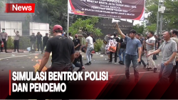Pendemo Terlibat Bentrok dengan Polisi di KPUD Jaksel 