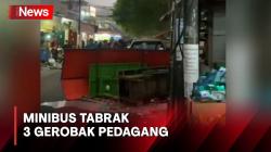 Minibus Tabrak 3 Gerobak Pedagang di Jaksel, 5 Orang jadi Korban