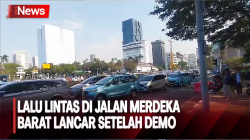  Jalan Merdeka Barat Kembali Dibuka Setelah Demo, Lalu Lintas Terpantau Lancar