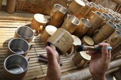 Produksi Kerajinan Bambu di Sukabumi