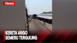 Kereta Argo Semeru Alami Anjlok dan Terguling di Kulonprogo, DIY