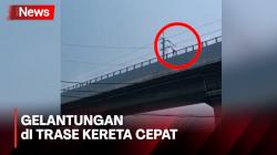 Pria di Padalarang Gelantungan di Trase Kereta Cepat Whoosh, Diduga Hendak Bunuh Diri<