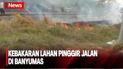 Lahan Pinggir Jalan Kaliwangi Banyumas Terbakar, Nyaris Kena Rel KA