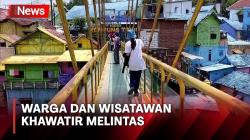 Heboh! Ujung Jembatan Kaca Kampung Wisata 3D dan Warna-warni di Malang Retak