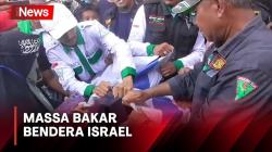 Demo di Depan Konsulat Amerika di Medan, Massa Bakar Bendera Israel
