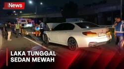 Sedan Mewah Kecelakaan di Tol Dalam Kota Palmerah, Sopir Wanita Diduga Ngebut
