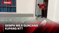Pegawai Kantor Gubernur Kupang Bersih-Bersih Puing Bangunan Pascagempa
