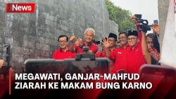 Momen Megawati Bersama Ganjar-Mahfud MD Ziarah ke Makam Bung Karno