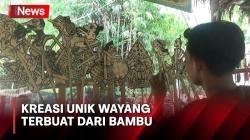 Peringati Hari Wayang, Pria Ini Kreasikan Karya dari Anyaman Bambu