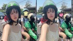 Viral Artis Cantik Korea Naik Ojek sambil Meluk Driver, Netizen: Rezeki Mang Ojol