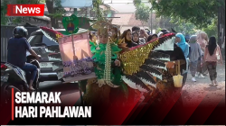Semarak Hari Pahlawan, Ratusan Pelajar di Sidoarjo Gelar Pawai dengan Kostum dari Barang Bekas